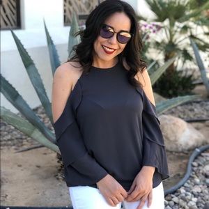 Naked Zebra Dark Gray Blouse